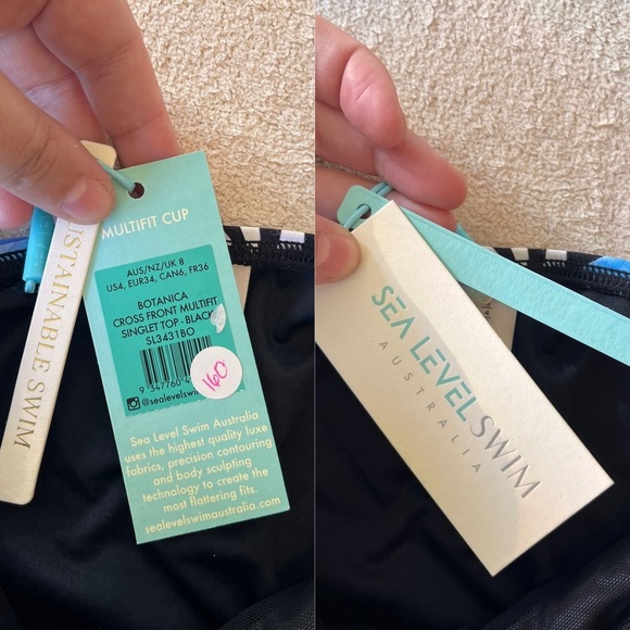 NWT Sea Level Botanica Cross Front Top & Retro High Waist Bottom 4-6 - Picture 8 of 15